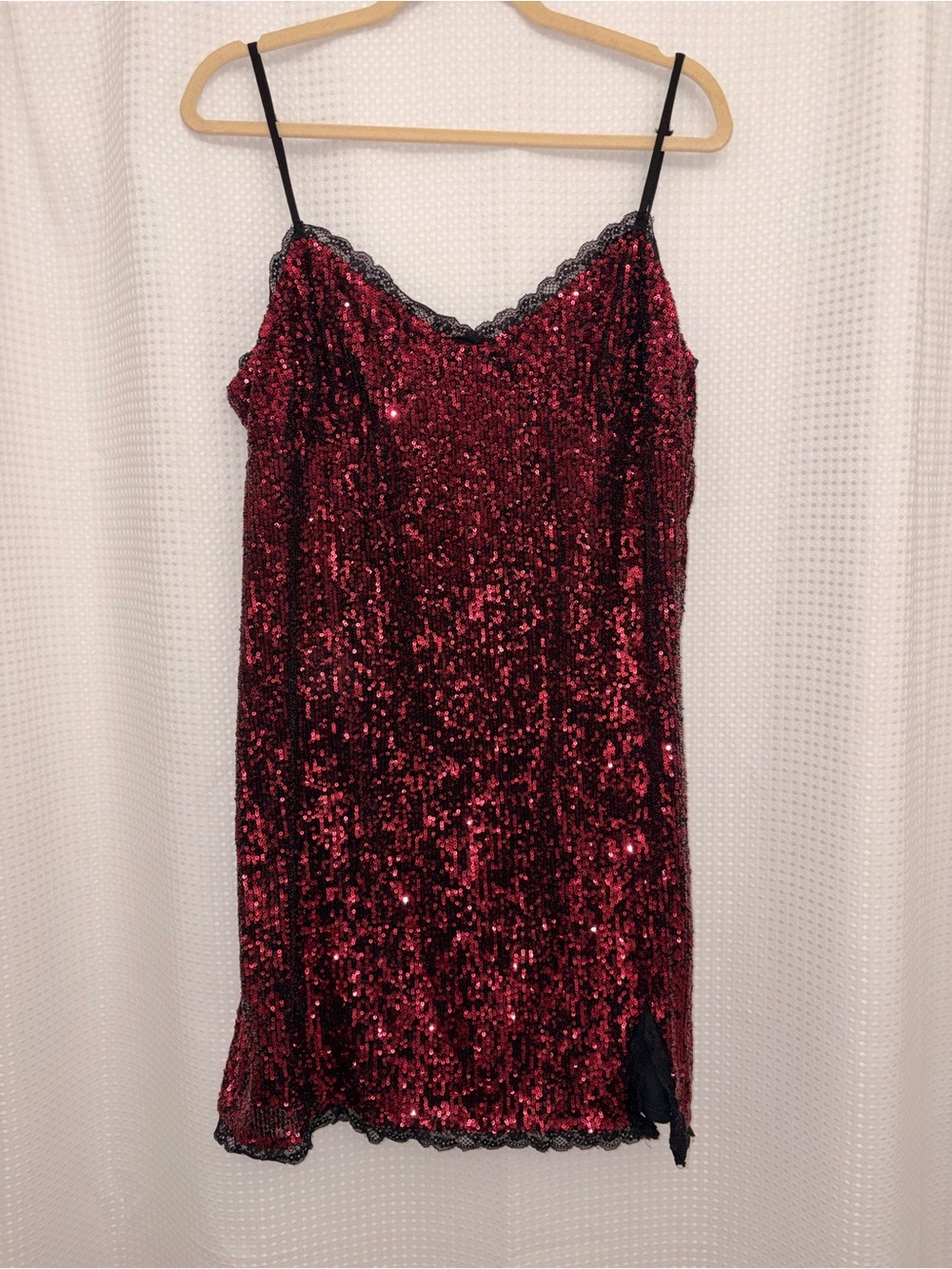 Wild Fable red and black sequin lace trip slip dress XXL - Picture 3 of 8